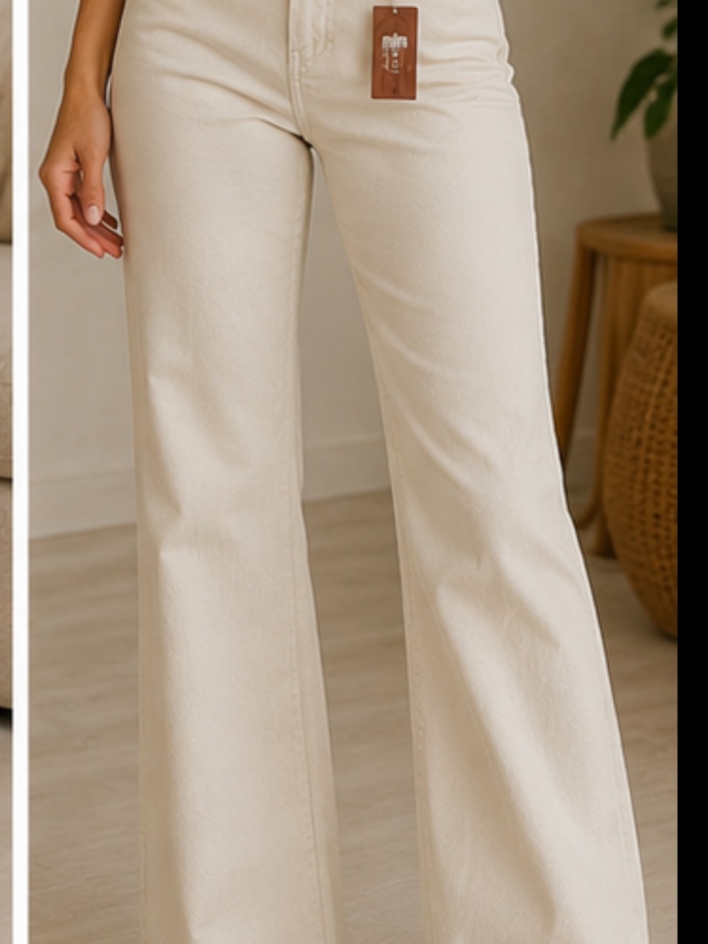 🎀 White Denim Jeans Womens High Rise Straight Leg Casual Pants
